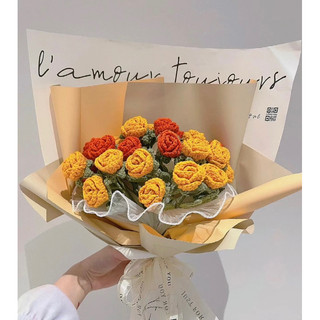 Hoa hồng bằng len - hoa handmade - hoa bằng len - hoa kỉ niệm - hoa len dễ thương