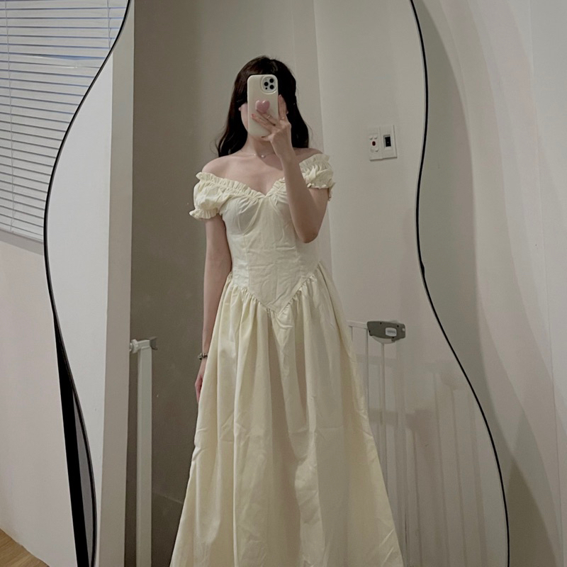 VÁY THÔ TAY NHÚN CHIẾT EO 2 LOẠI DÁNG NGẮN-DÀI