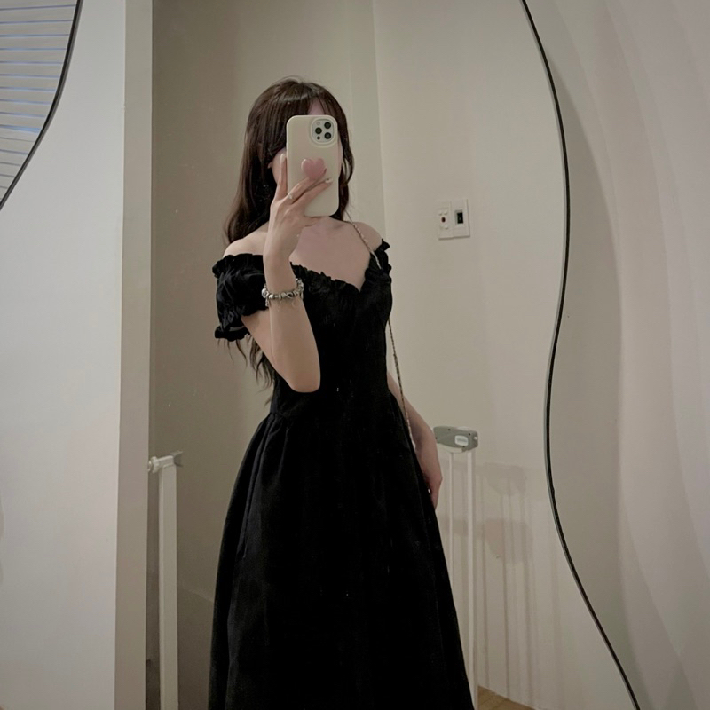 VÁY THÔ TAY NHÚN CHIẾT EO 2 LOẠI DÁNG NGẮN-DÀI