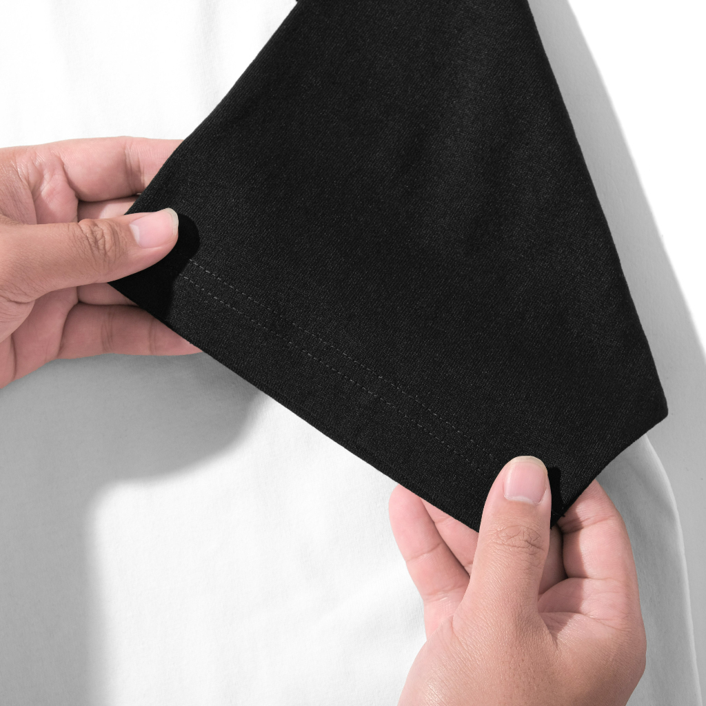 Áo Thun Nam Cao Cấp Raglan Đen Thêu B BY COTTON