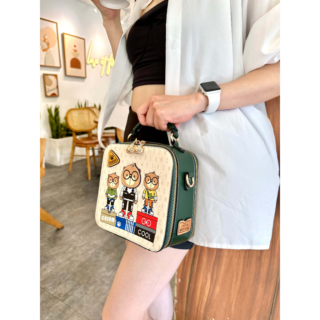 Túi Xách Nữ, Túi Hình Vuông, Túi Đeo Chéo SAMMAO & CREAM BEAR Chính Hãng C1220