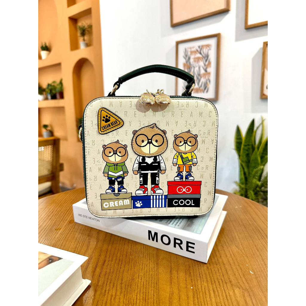 Túi Xách Nữ, Túi Hình Vuông, Túi Đeo Chéo SAMMAO & CREAM BEAR Chính Hãng C1220