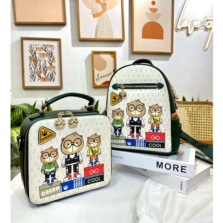 Túi Xách Nữ, Túi Hình Vuông, Túi Đeo Chéo SAMMAO & CREAM BEAR Chính Hãng C1220