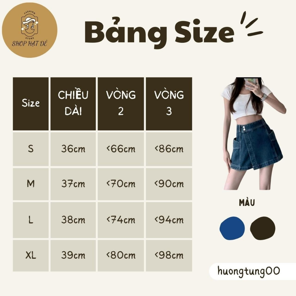 Quần shorts jeans nữ giả váy lưng cao, chân váy ngắn chữ a dáng ôm hot trend 2023 Shop Hạt Dẻ | BigBuy360 - bigbuy360.vn