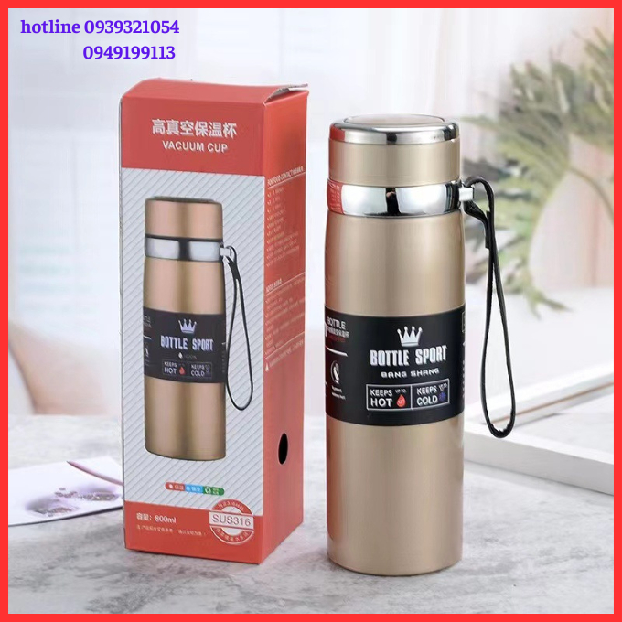 Bình nước giữ nhiệt BOTTLE SPORT 1L, Bình giữ nhiệt nóng lạnh, Bình giữ nhiệt mini bằng inox cao cấp