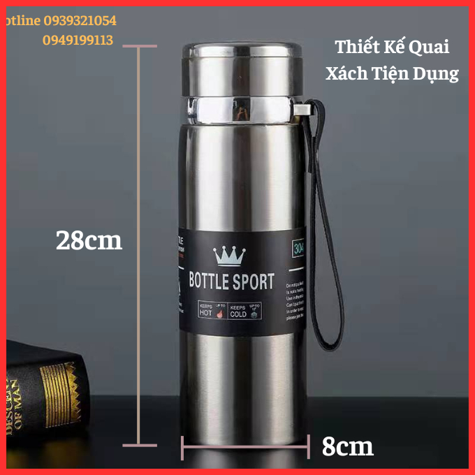 Bình nước giữ nhiệt BOTTLE SPORT 1L, Bình giữ nhiệt nóng lạnh, Bình giữ nhiệt mini bằng inox cao cấp