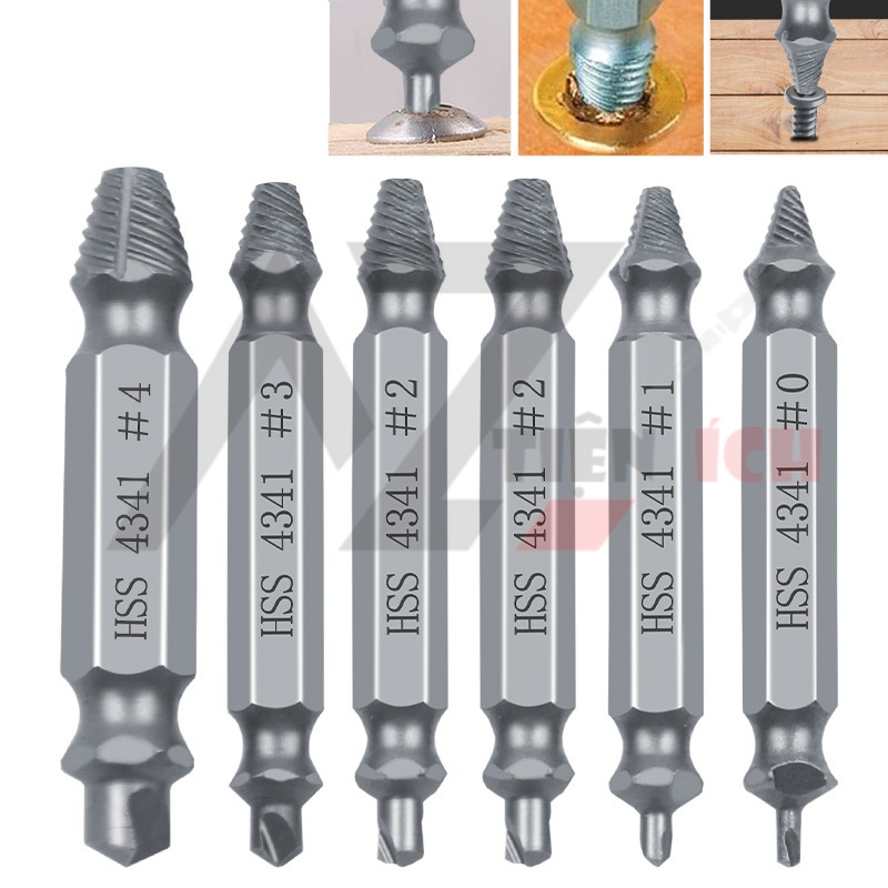 Bộ 6 mũi khoan loại bỏ ốc vít hư hỏng chuyên dụng