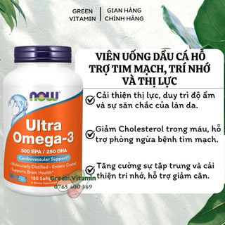 Now ultra omega 3 500 epa / 250 dha viên uống dầu cá omega-3 180 viên