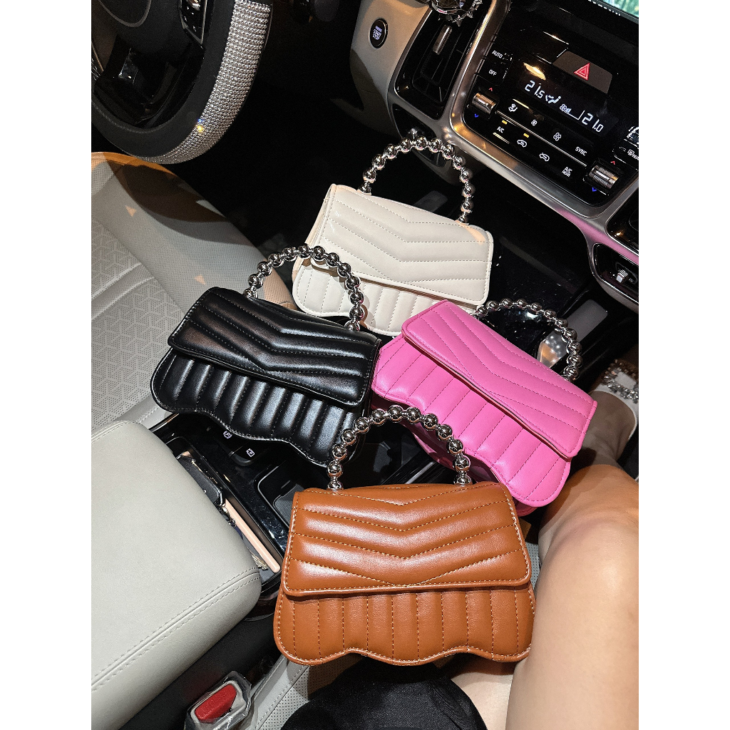 Túi xách nữ, túi xách tay quai kiềng đế vân sóng da mềm Jime Store T35