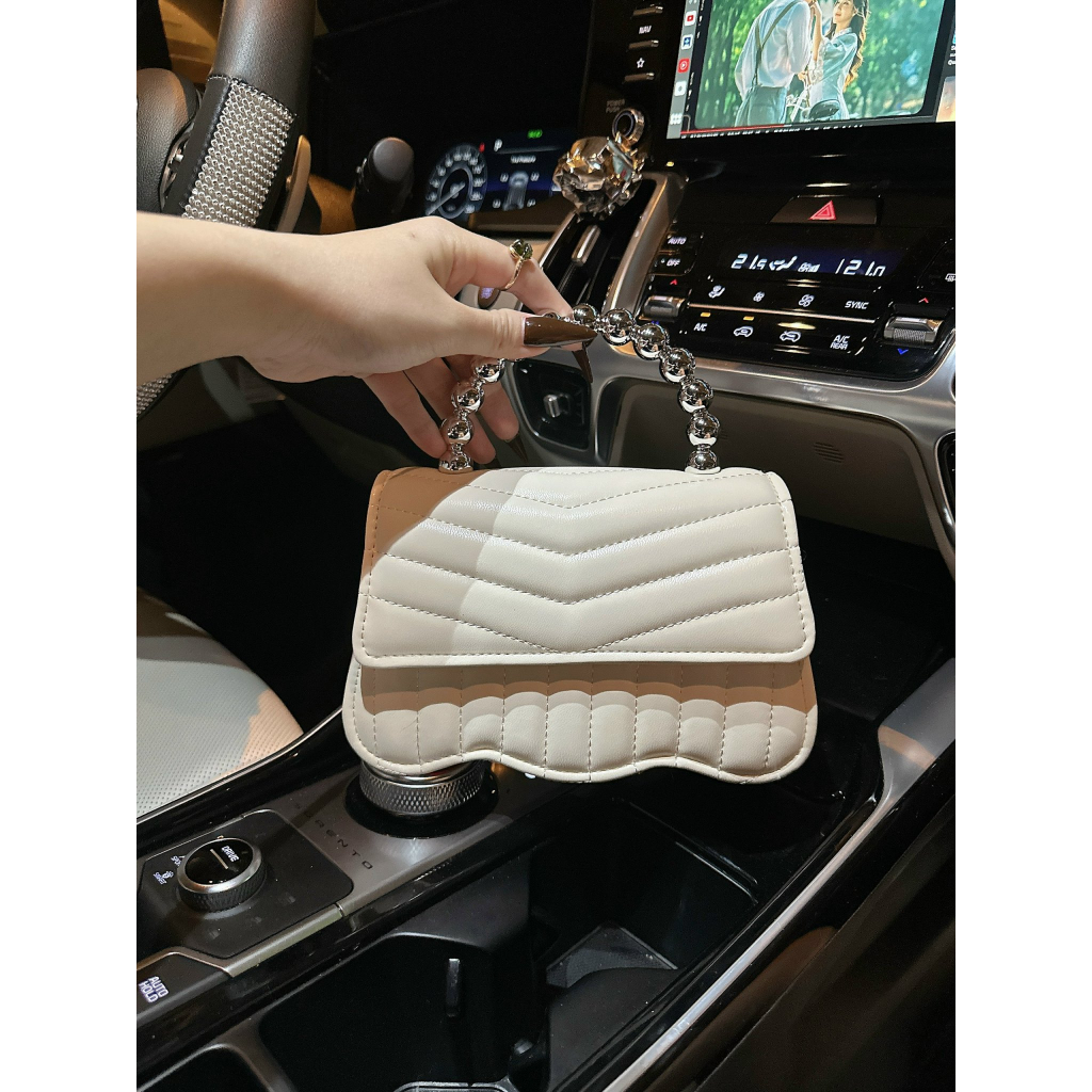 Túi xách nữ, túi xách tay quai kiềng đế vân sóng da mềm Jime Store T35