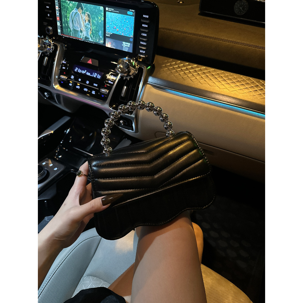 Túi xách nữ, túi xách tay quai kiềng đế vân sóng da mềm Jime Store T35