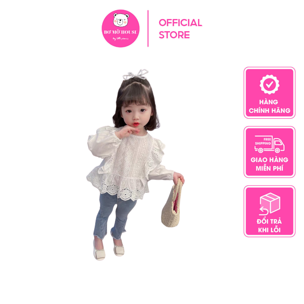 Set đồ sơ mi công chúa quần jean cực đáng yêu và ngọt ngào cho bé gái