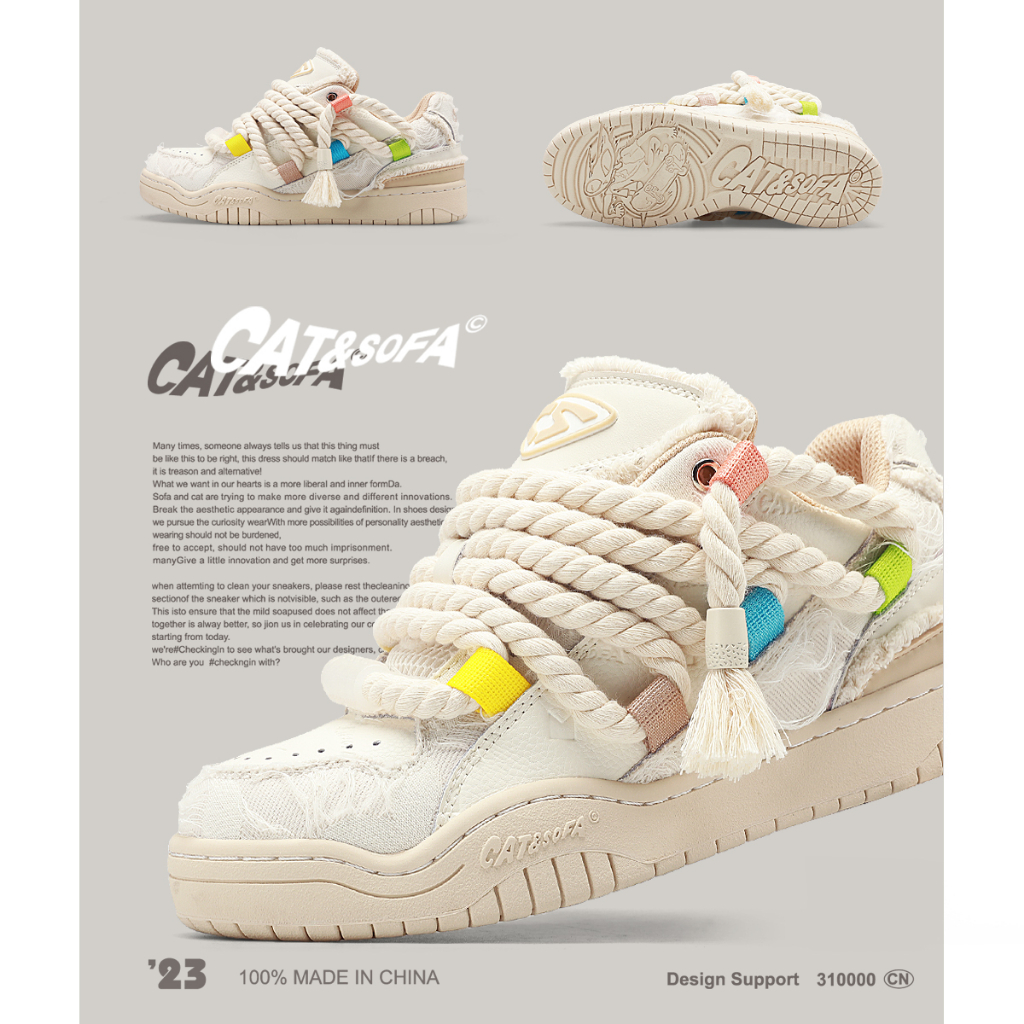 Giày Cat & Sofa Chính Hãng ❤️SIMPLE SNEAKER❤️ Giày Sneaker Cat Sofa Vintage Brown Đế Cao Phong Cách Đường Phố AC306