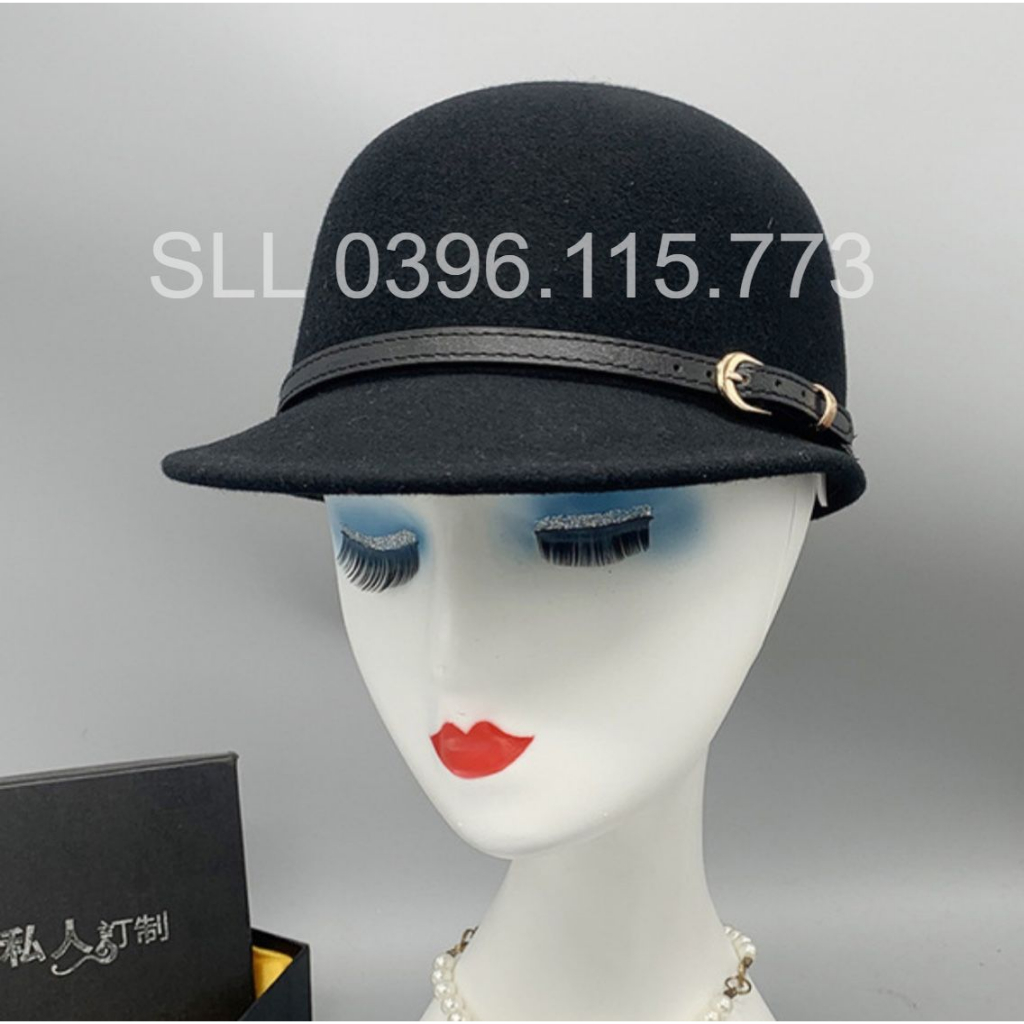 Mũ Nón Nỉ Dạ Kiểu Dáng Lưỡi Trai Đai Da Cá Tính [Sẵn Hàng _Ship Hoả Tốc]