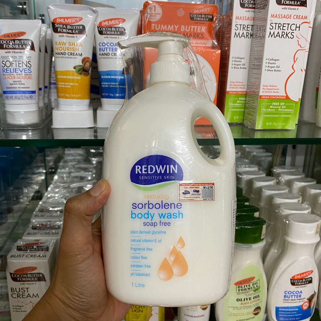 [Có tem cty] Sữa tắm Redwin Sorbolene body Wash With Vitamin E 500ml - làm sạch và cân bằng độ ẩm
