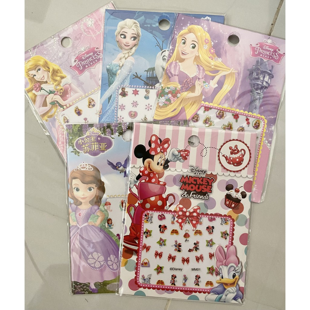 Sticker Dán Móng tay Cho Bé Gái, Set Miếng Dán Móng Tay 3D Hoạ Tiết Công Chúa Cho Bé Yêu