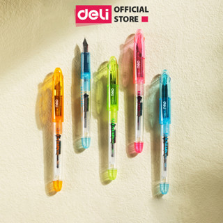 Bút Máy Bút Mực Học Sinh Deli - Bút Bơm Mực Thay Ống Nhiều Loại Lựa Chọn Luyện Chữ Viết Nhanh Ngòi Trơn Cho Bé Cấp 1