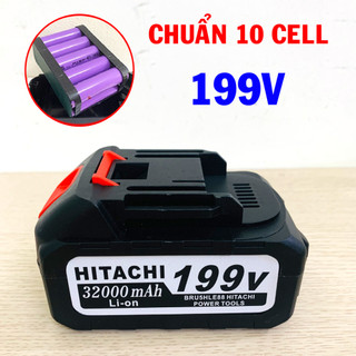 Pin máy khoan pin 10 cell. pin 199v hitachi 32000mah chân phổ thông.pin máy rửa xe,máy cắt....