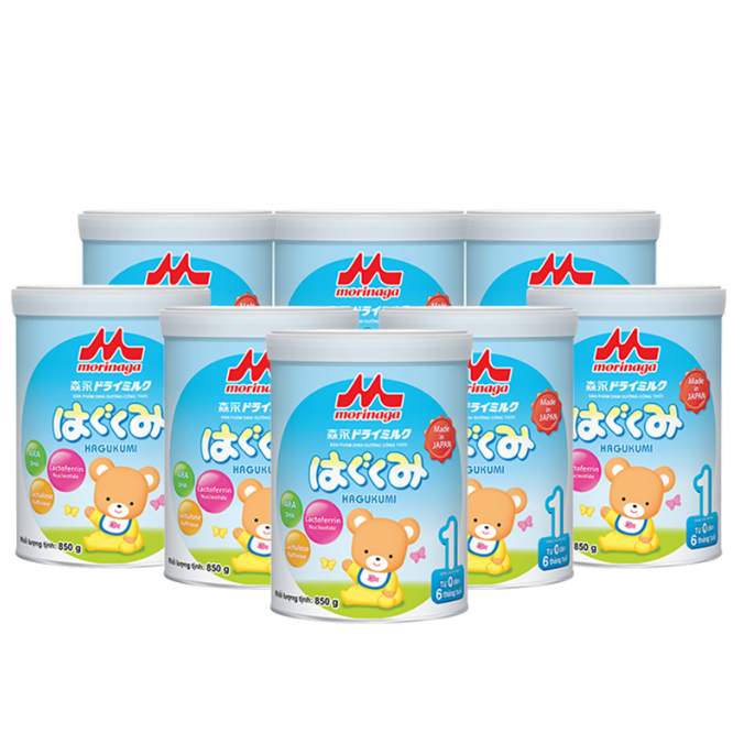 Thùng 8 Lon Sữa Morinaga Hagukumi Số 1 Nhật Bản 850g/ hộp tăng đề kháng tốt, tiêu hóa khỏe