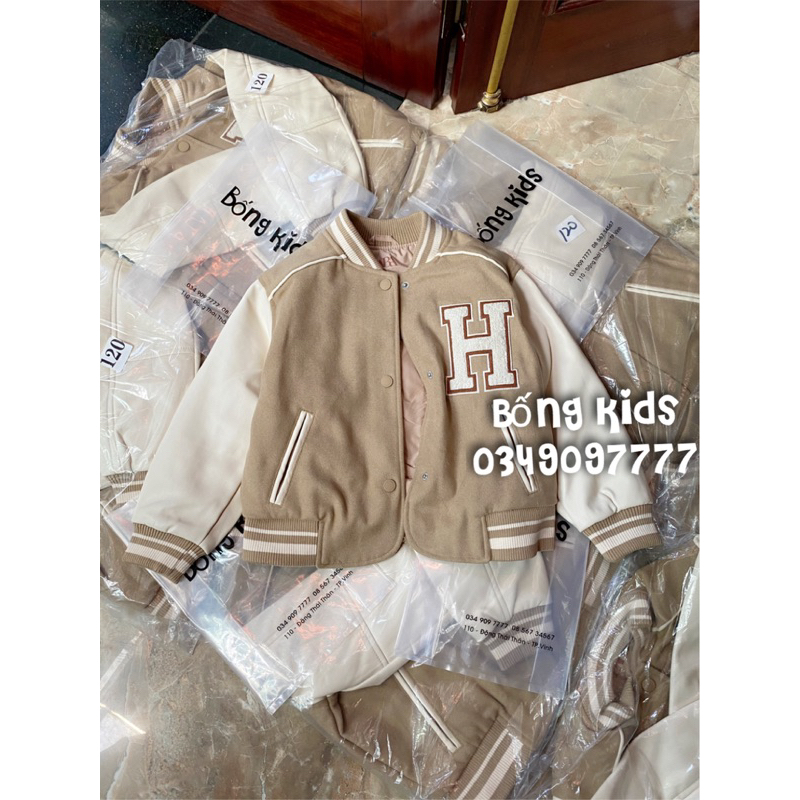 Áo Bomber Bé Trai & Bé Gãi Chữ H Be Cát ZR