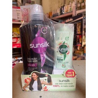 HÀNG KẸP CHÍNH HÃNG - Dầu gội Sunsilk óng mượt rạng ngời 630g kẹp chai ngăn rụng tóc 140g