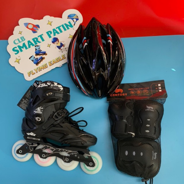 Giày patin R6 full 8 bánh sáng cao su, nhựa đúc toàn thân an toàn chắc chân