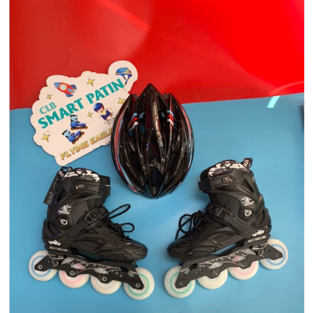 Giày patin R6 full 8 bánh sáng cao su, nhựa đúc toàn thân an toàn chắc chân