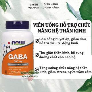 Now Gaba 500mg - Viên uống hỗ trợ chức năng hệ thần kinh 100 viên