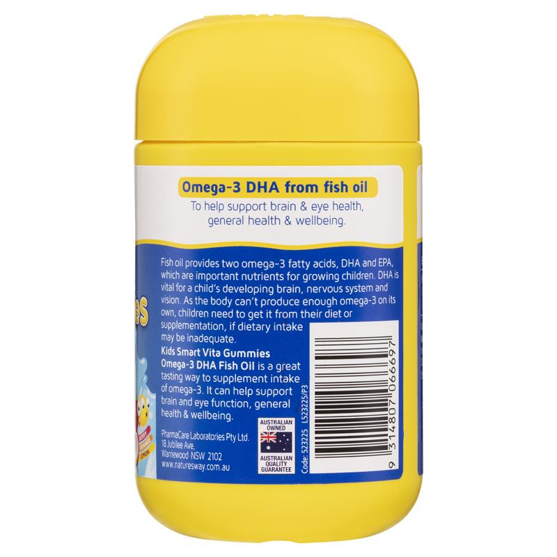 Kẹo dẻo omega 3 dha fish oil Healthy Care nature's way kids smart vita gummies hộp 60 viên Quatangme1