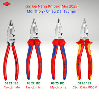 Kìm đa năng mũi thon knipex 08 21 185/ 08 22 185/ 08 25 185/ 08 26 185 lưỡi cắt 61hrc
