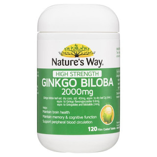 Viên Uống Tuần Hoàn Não Nature's Way High Strength Ginkgo Biloba Tăng Cường Trí Nhớ 2000mg Extaste