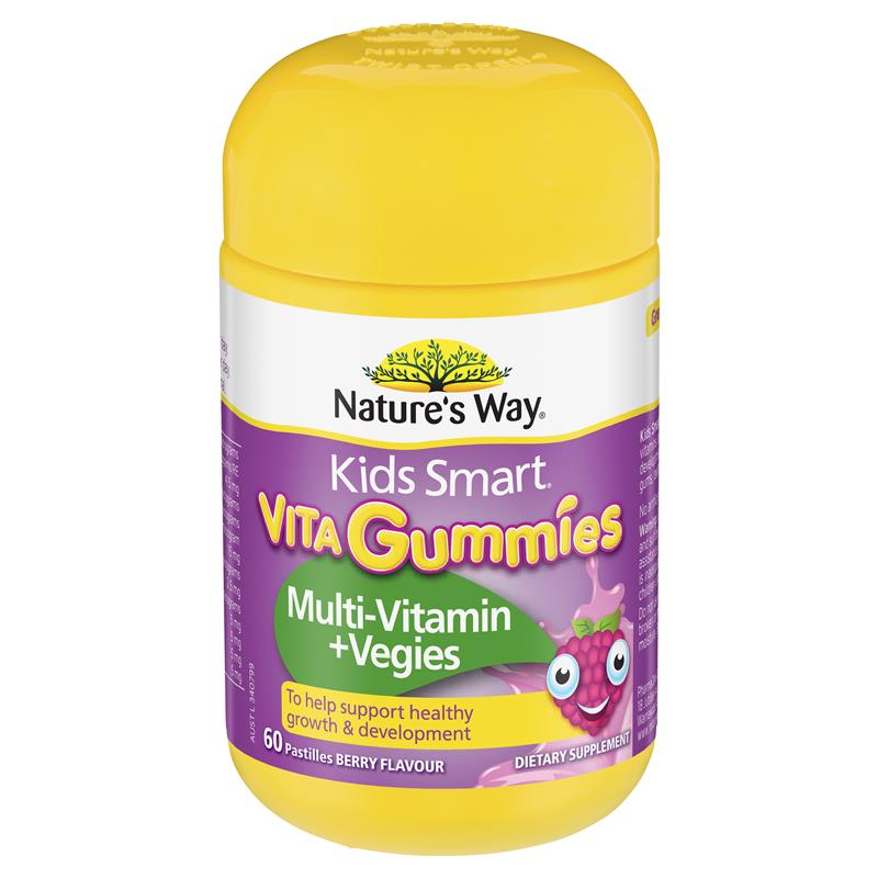 Kẹo dẻo vitamin tổng hợp Healthy Care nature's way vita gummies multivitamin+vegies cho bé 60 viên Extate Official Mall