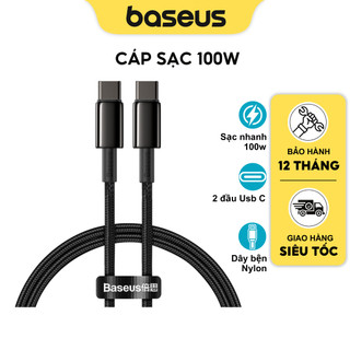 Cáp sạc nhanh và truyền dữ liệu C to C 100W Baseus Tungsten Gold Fast Charging Data Cable