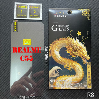 Miếng Dán Cường Lực Realme C55 Kính Trong Suốt Chính Hãng Remax