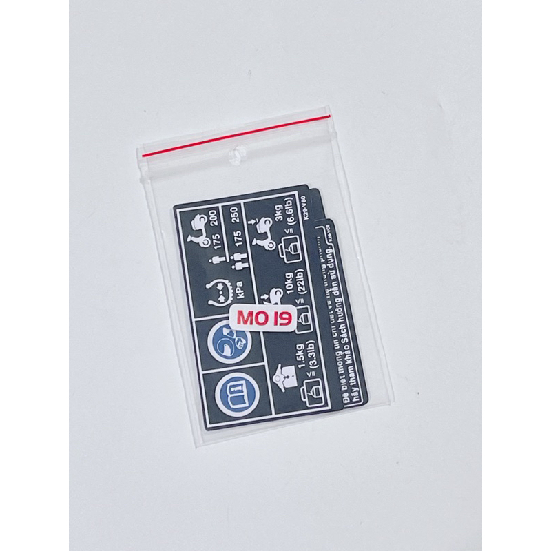 Tem thông số Shmode 2019-2022 thay thế zin, tem thông số SH Mode bộ 3tem có sẵn keo dán