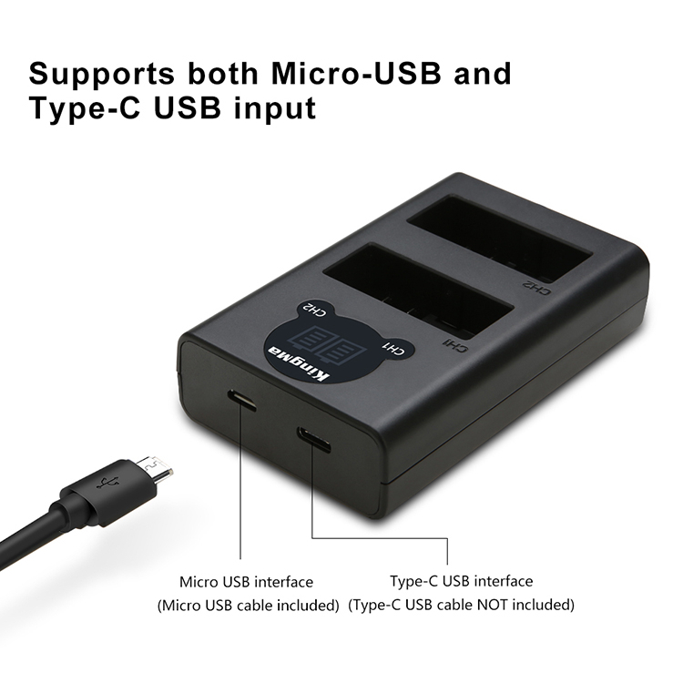 Bộ pin sạc Type-C Canon LP-E8 LPE8 Canon EOS 550D 600D 650D 700D Kiss X4 X5 X6 X7i Rebel T2i T3 T4 T5 hãng Kingma