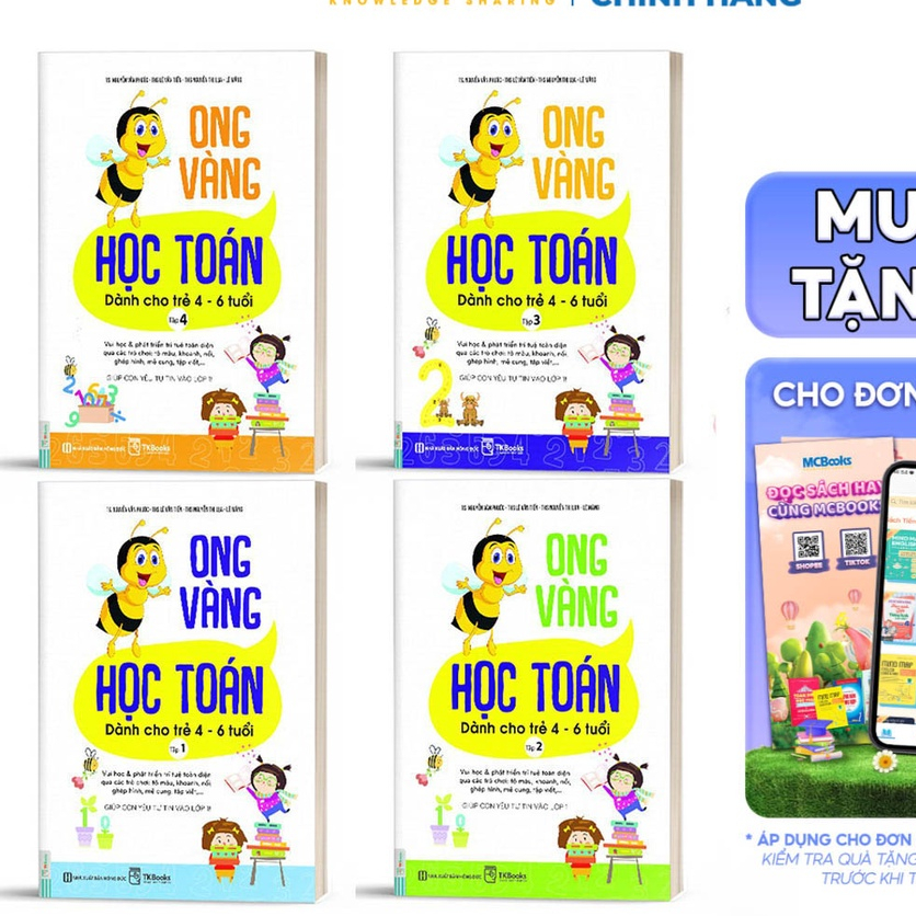 Combo Sách - Ong Vàng Học Toán Dành Cho Trẻ 4-6 tuổi - Học Kèm App Online