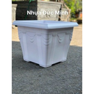 Chậu Nhựa Vuông 46Cm Phủ Bì Nhựa PC Loại Tốt Trồng Cây 
