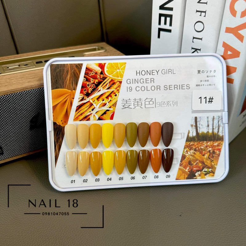 Set 9 màu honey siêu đẹp rất nhiều set,mời khách lưạ 💅tặng luôn bản màu sơn sẵn💅💅💅