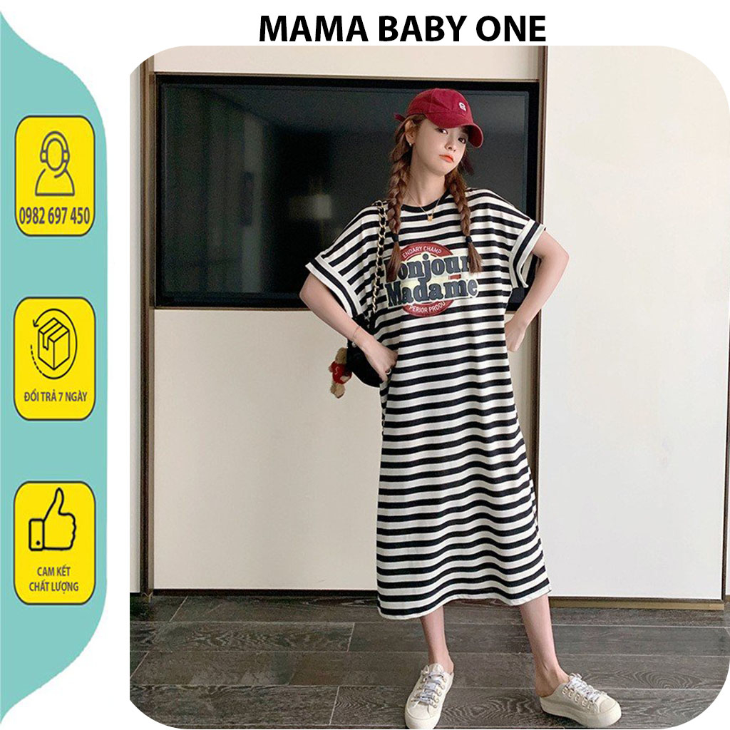 VÁY ĐẦM MÙA HÈ THIẾT KẾ KẺ THUN COTTON DÁNG XUÔNG MÁT- VÁY BẦU CÔNG SỞ ĐẸP ĐI BIỂN FRESIZE GIÁ RẺ
