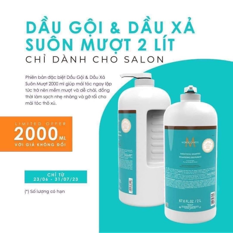 Bộ Dầu Gội & Xả Suôn Mượt Moroccanoil Smoothing