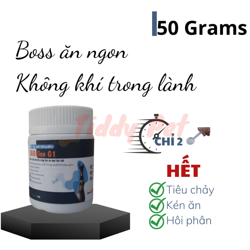 Men vi sinh BIOLINE G1 cho chó mèo - Hủ 50gr/5gr - Tiddy Pet Shop