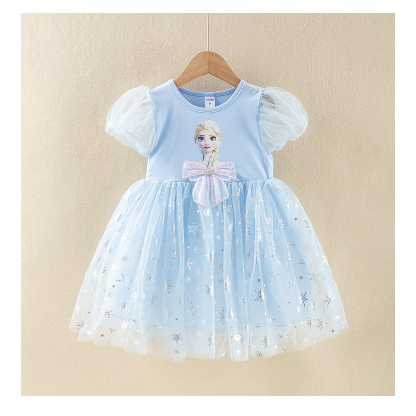Váy công chúa elsa hoa tuyết cực xinh, màu sắc tươi sáng