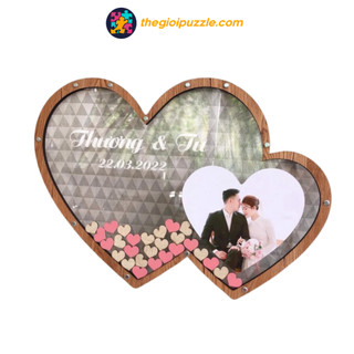 Hộp thả tim trong suốt kèm hình CD CR thiết kế nhiều mẫu đa dạng Thegioipuzzle