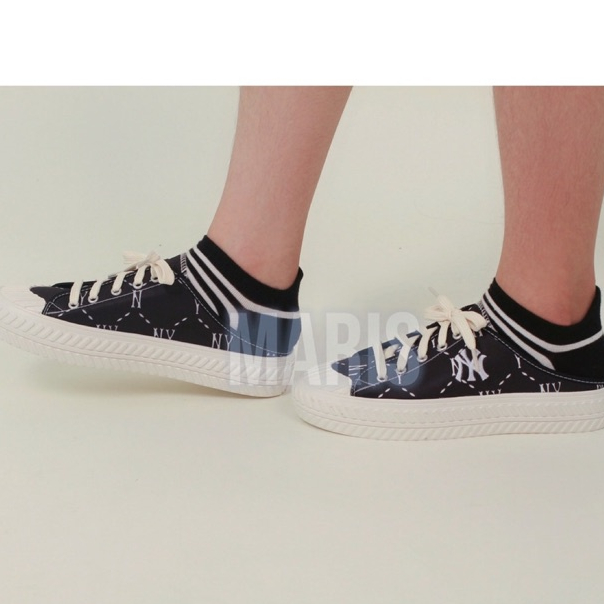 Giày sục nữ thể thao M.L.B Ny ⚡ CAO CẤP ⚡ Giày sục đạp gót vải canvas thêu 2 màu đen-tan Ulzzang mẫu hotrend - full box