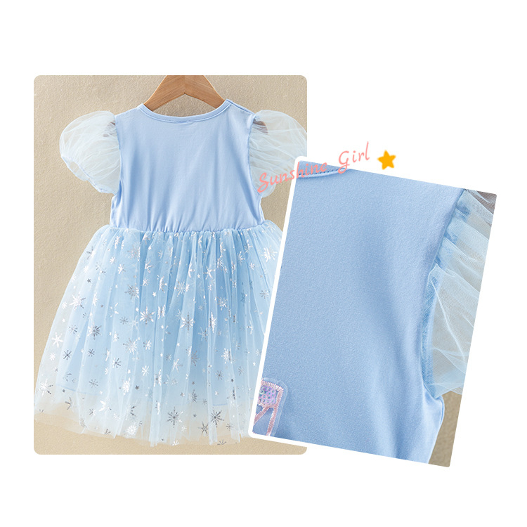 Váy công chúa elsa hoa tuyết cực xinh, màu sắc tươi sáng