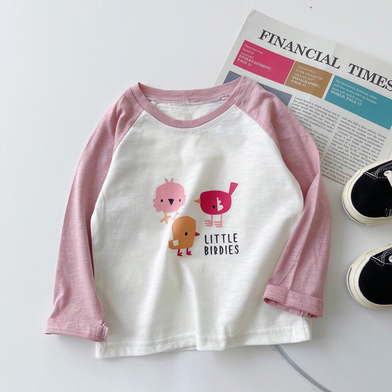 Áo cotton xước dài tay họa tiết dễ thương cho bé trai và bé gái