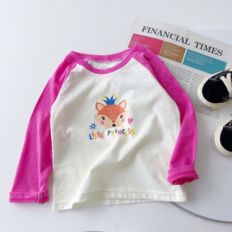 Áo cotton xước dài tay họa tiết dễ thương cho bé trai và bé gái