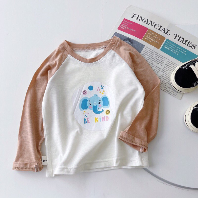 Áo cotton xước dài tay họa tiết dễ thương cho bé trai và bé gái