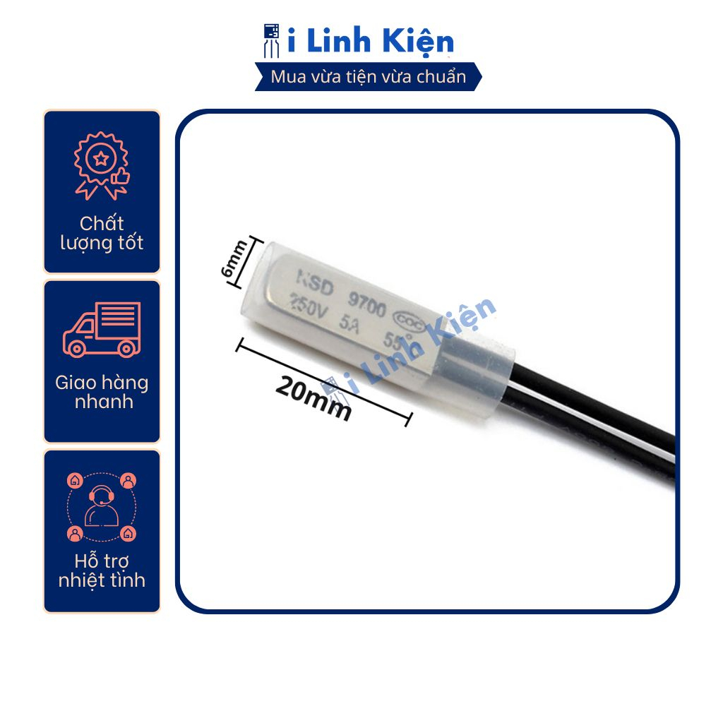 Relay nhiệt KSD9700 100 độ 5A 250V thường đóng